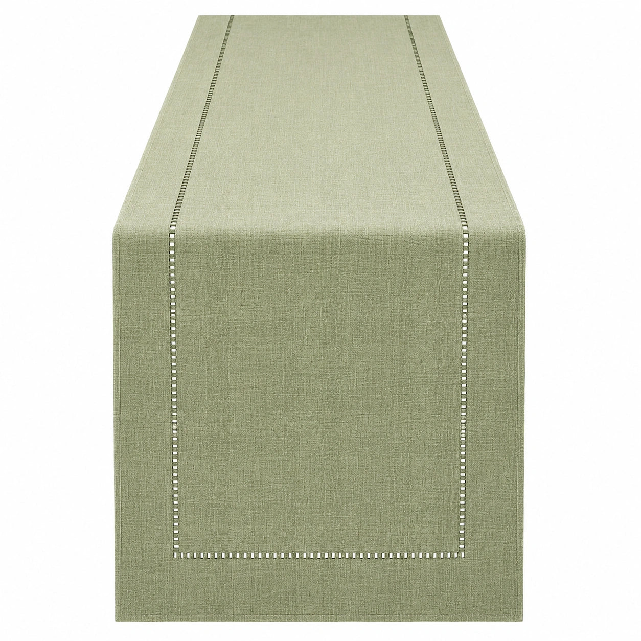 Chemin de Table Vert Élégant avec Bordure Décorative