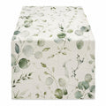 Chemin de Table Décoratif 140x40cm Motif Feuilles Vert