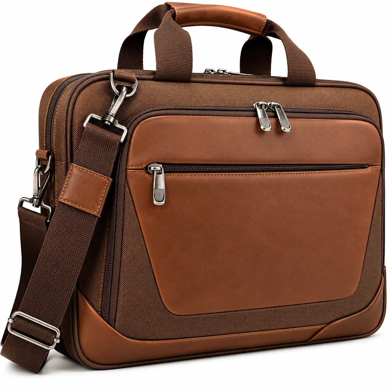Sacoche d'ordinateur portable en marron avec bandoulière réglable