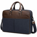 Sacoche pour ordinateur portable bleu et marron avec bandoulière