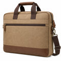 Sacoche d'ordinateur portable beige avec détails marron