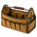 Sac à outils en toile marron et vert avec poignée confortable