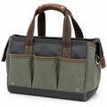 Sac à outils robuste multi-poches vert et gris