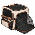 Sac de transport pliable pour animaux beige et noir