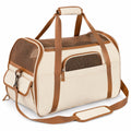 Sac de transport pour animaux avec aération beige et marron