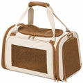 Sac de transport pour animaux aéré beige et brun